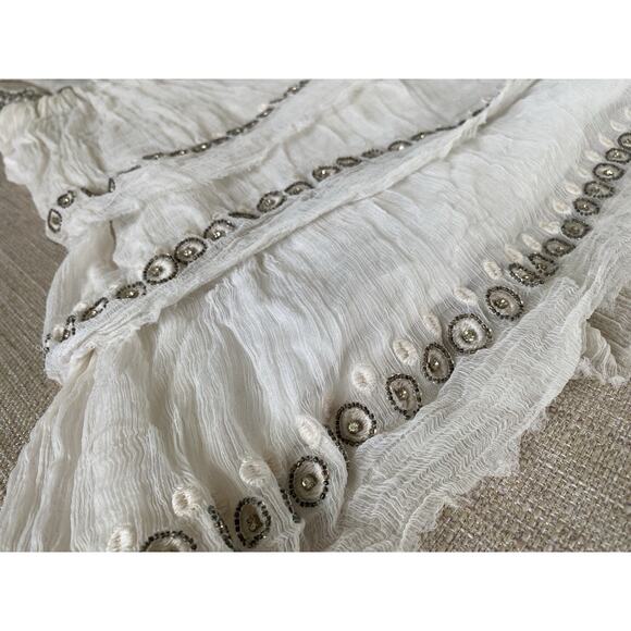 Free People “Twilight” Beaded Mini Dress L Plunge V-Neck Racerback Night Out - Picture 7 of 14